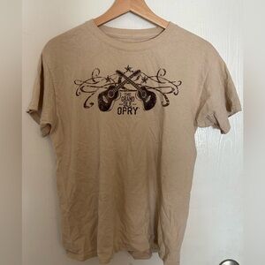 Y2k Tan Short Sleeve Tees with Graphic Designs